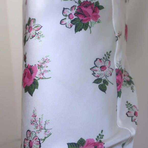 LoveShackFancy x Morgan Lane Stella Slip Dress White Floral Satin Size Large - Picture 3 of 9